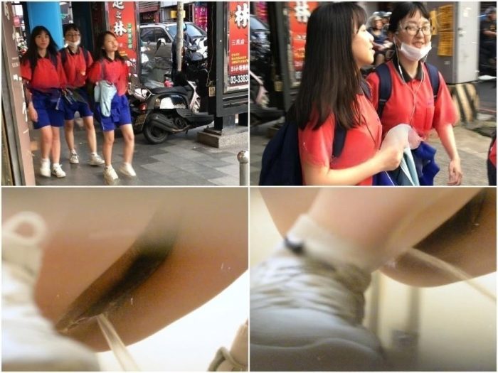 Public Restroom [バスルーム作品] TWTP [老米シリーズ] 制服を着た3人の美しい女子高生、赤は本当にお祭り気分です 4V