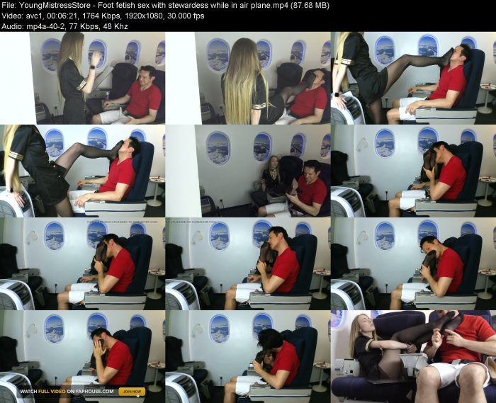 YoungMistressStore - Foot fetish sex with stewardess while in air plane | FemDom | Kinkmixer